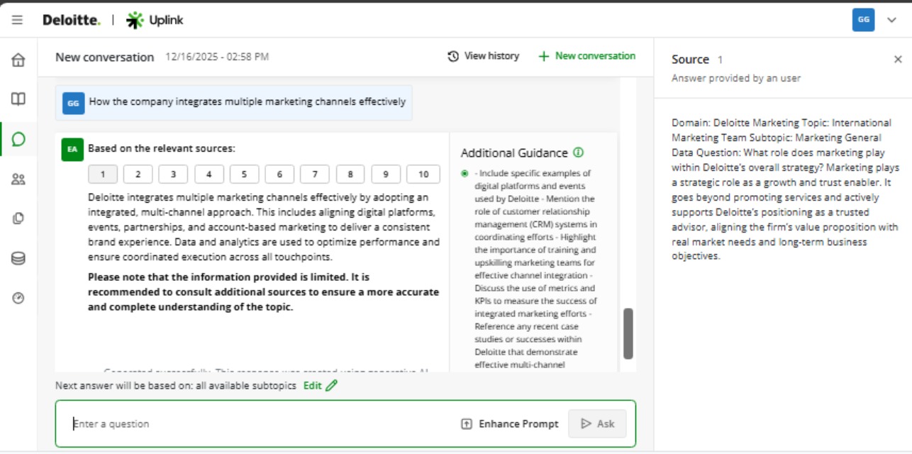 Uplink: Internal Company LLM RAG Chatbot platform Screenshot 13