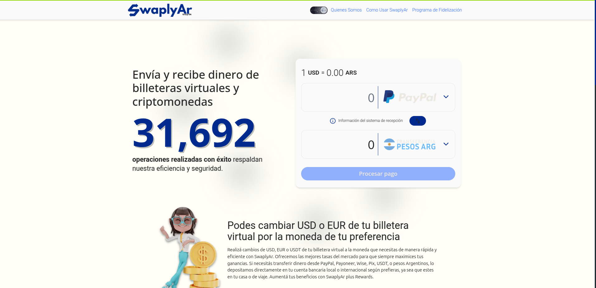 SwaplyAr Transaction Platform Screenshot 1