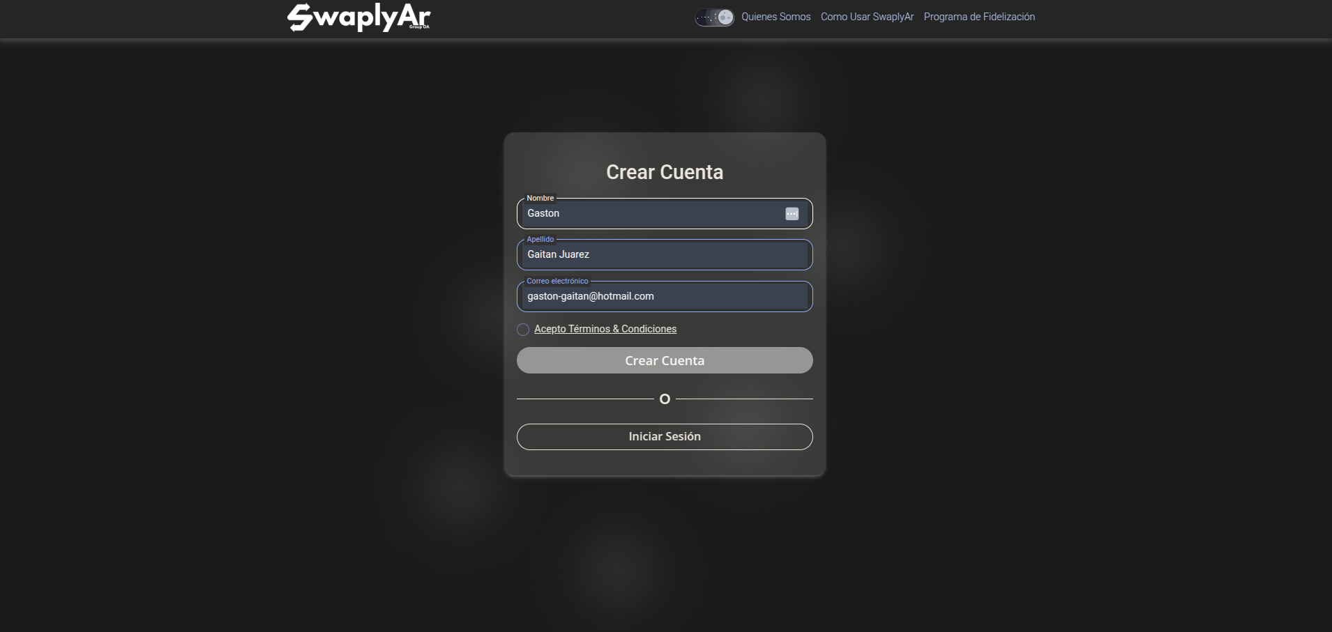 SwaplyAr Transaction Platform Screenshot 4