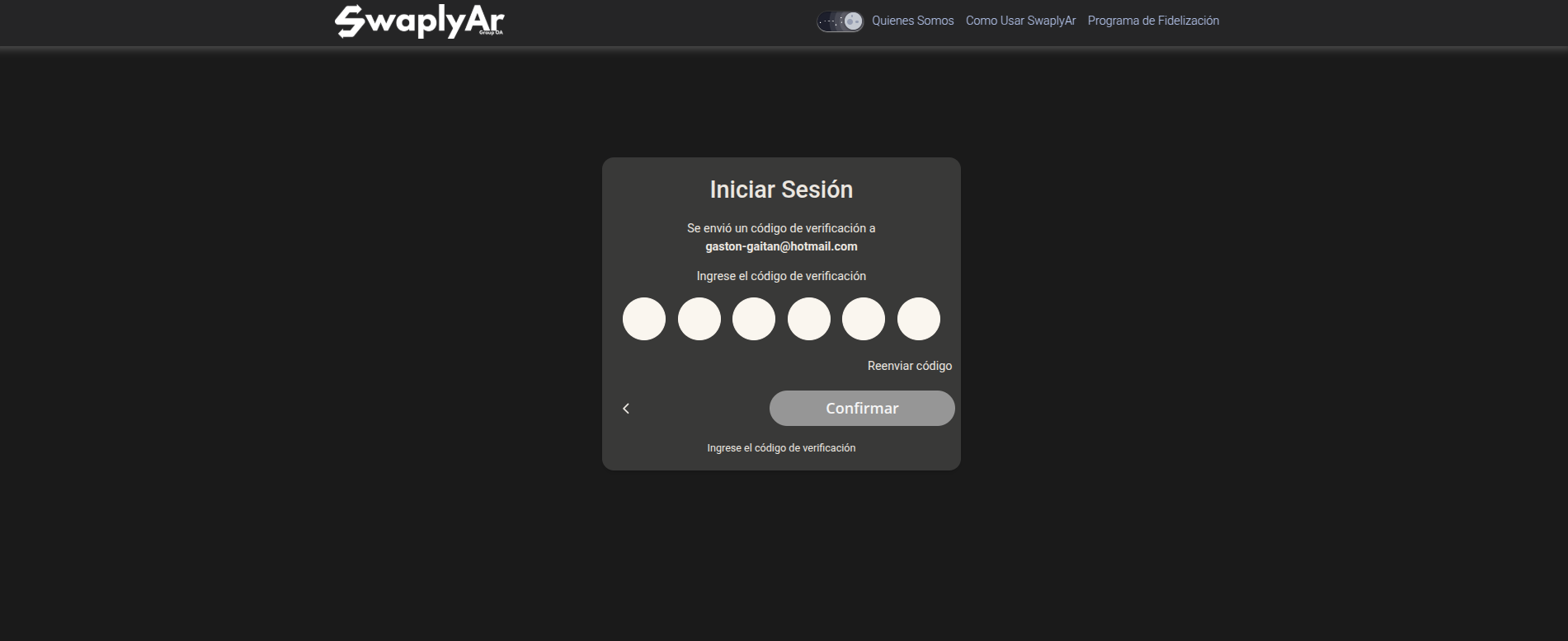 SwaplyAr Transaction Platform Screenshot 5