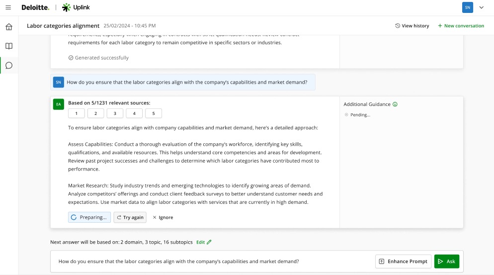 Uplink: Internal Company LLM RAG Chatbot platform Screenshot 3