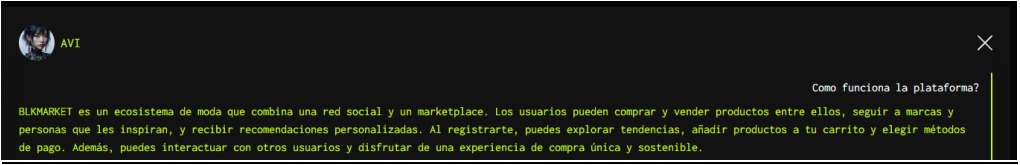 BLK Market Chatbot Screenshot 2