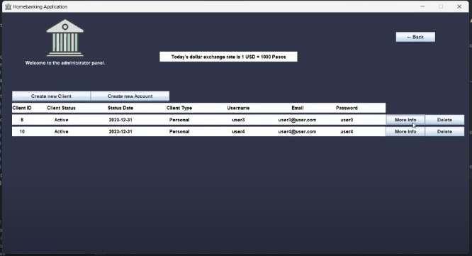 Home Banking Desktop App University Final Project for Programming 3 assignment Screenshot 3